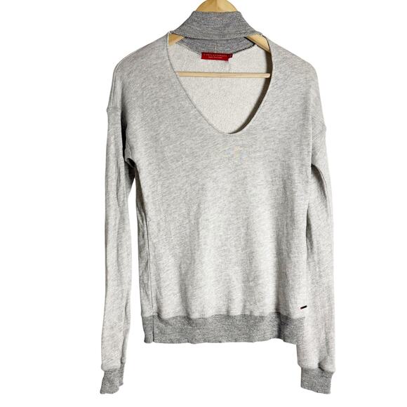 n:Philanthropy Gray Mock Collar Cut Out V-Neck Long Sleeve Sweatshirt Size XS - Picture 4 of 12